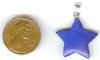 1 20x5mm Sapphire Fiber Optic Star Pendant